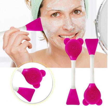silicone-cleansing-mask-brush-bear-shaped-two-ended-massage-brush-diy-mud-mask-application-skincare-tool-beauty-skincare-tool